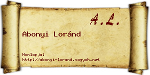 Abonyi Loránd névjegykártya